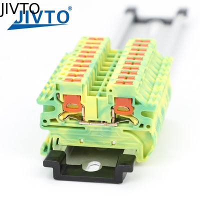 PTV 2.5-PE Γη Modular DIN Σιδηροδρομικό Τερματικό Μπλοκ Πλευρής Έκδοσης Πιεστικής Σύνδεσης Ηλεκτρικού 2.5mm