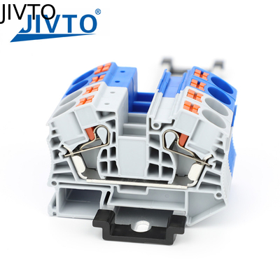 PT16 Din Rail Push-In Terminal Block, 16mm2 Ηλεκτρική τροφοδοσία μέσω καλωδίου Plug Screwless Terminal Strip Wire Connector