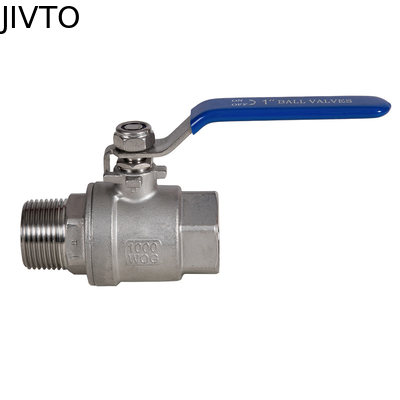 JIVTO Δυαπλή βαλβίδα μπάλας με λαβή μοχλού. Ατσάλι από ανοξείδωτο χάλυβα, πύλη NPT, πρότυπο ANSI.