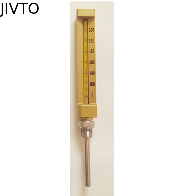 Υγρή θερμοκρασία 600C 150mm βιομηχανικά θερμόμετρα 1/4 γυαλιού» NPT